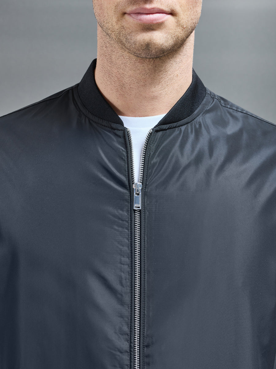 Shell Bomber Jacket in Black