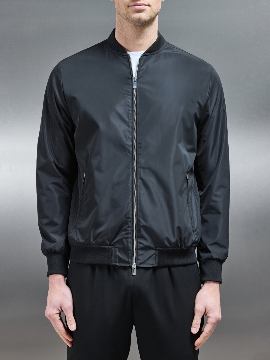 Shell Bomber Jacket in Black