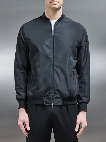 Shell Bomber Jacket in Black