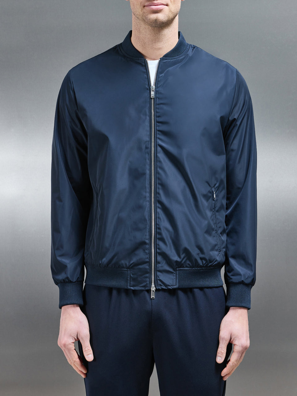 Shell Bomber Jacket in Navy