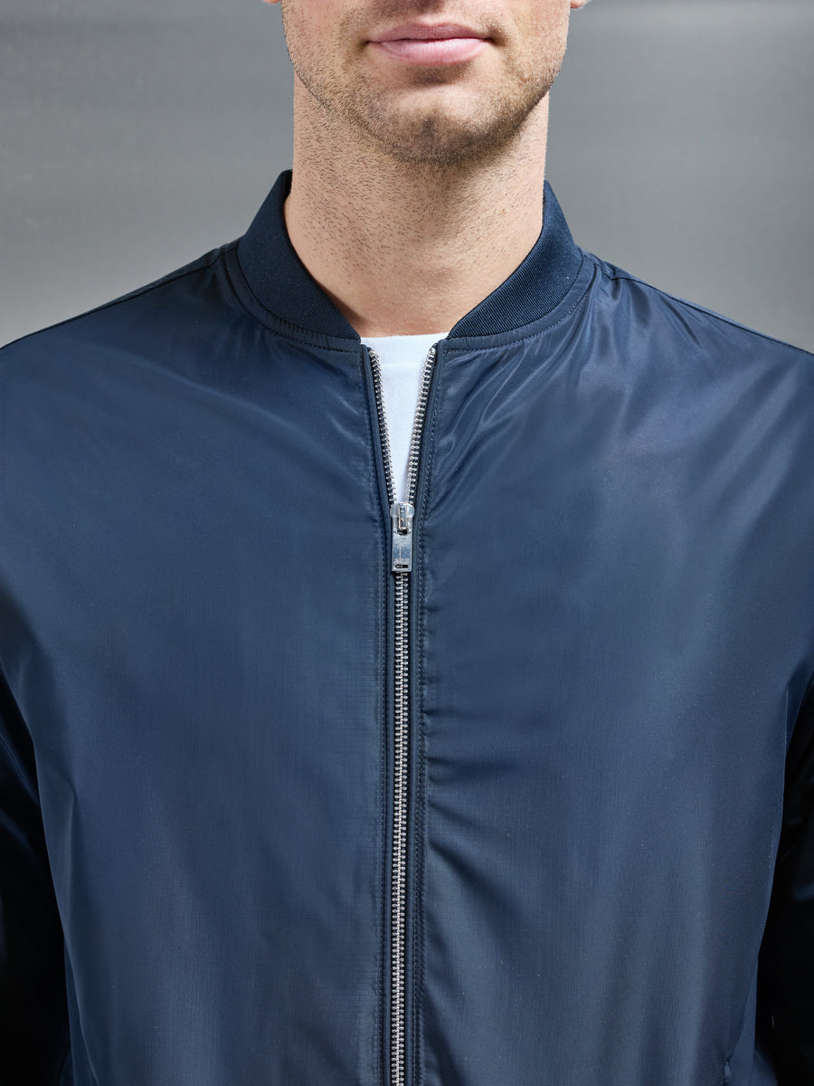 Shell Bomber Jacket in Navy