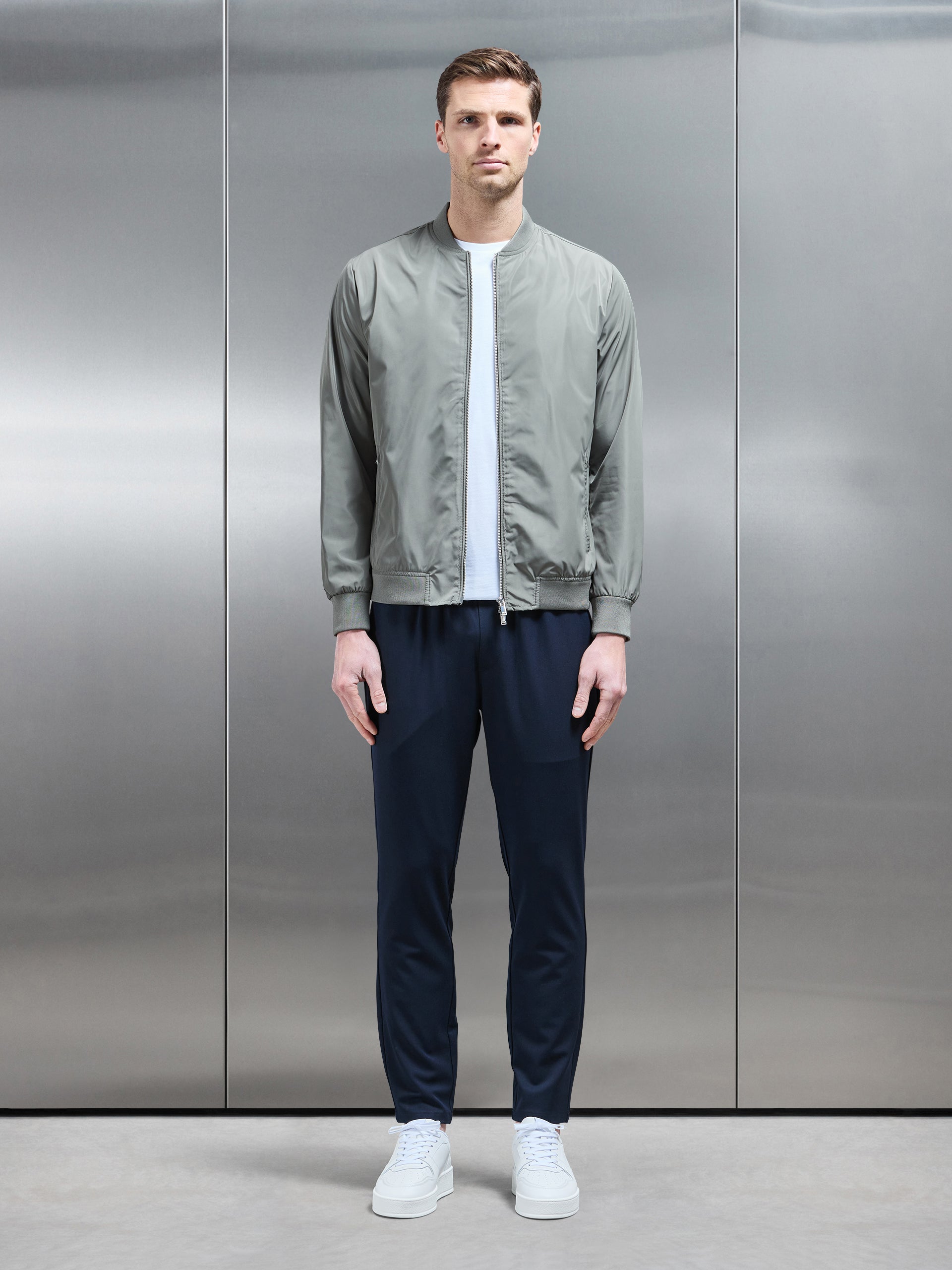 Shell Bomber Jacket in Olive