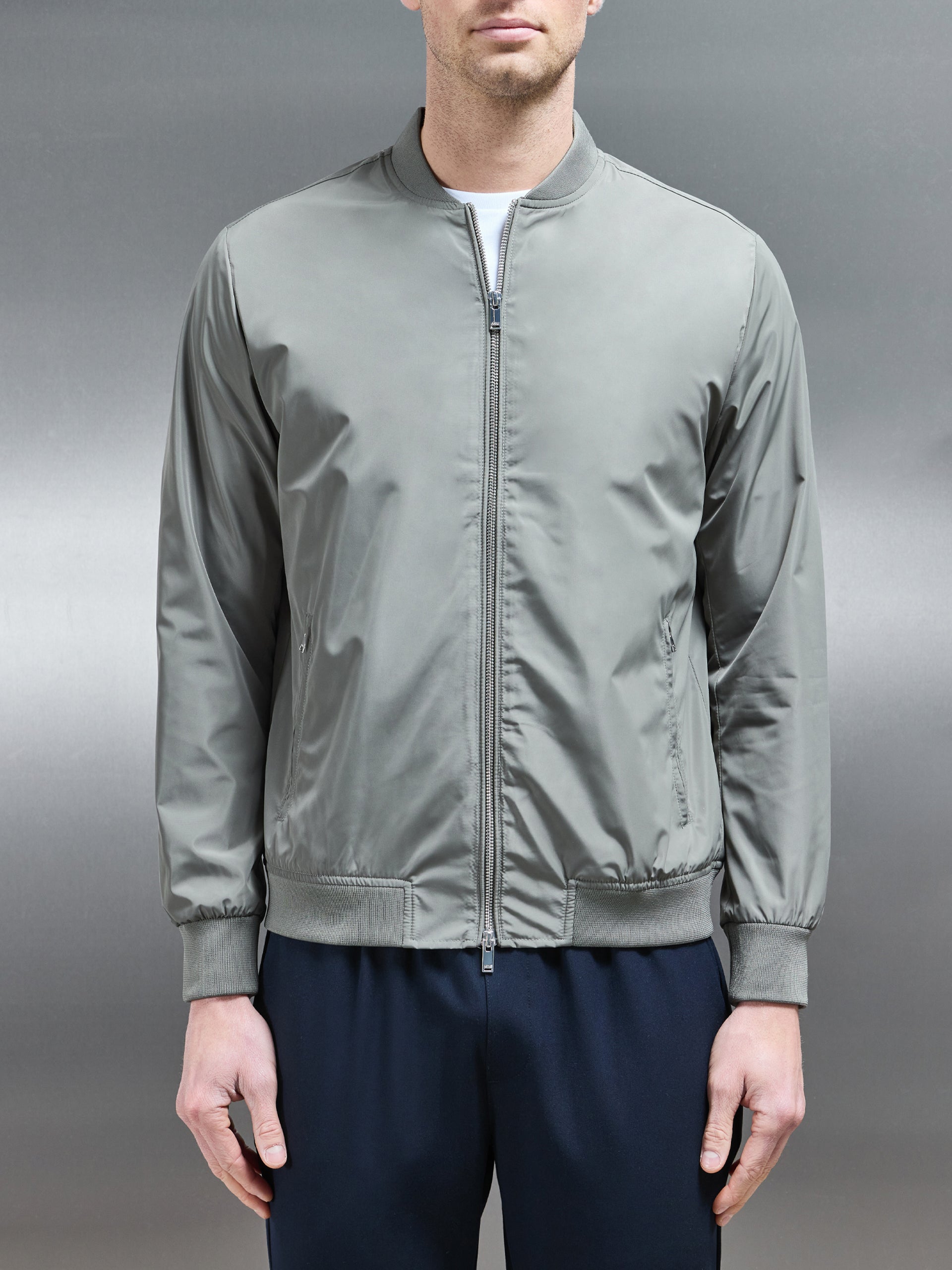 Shell Bomber Jacket in Olive