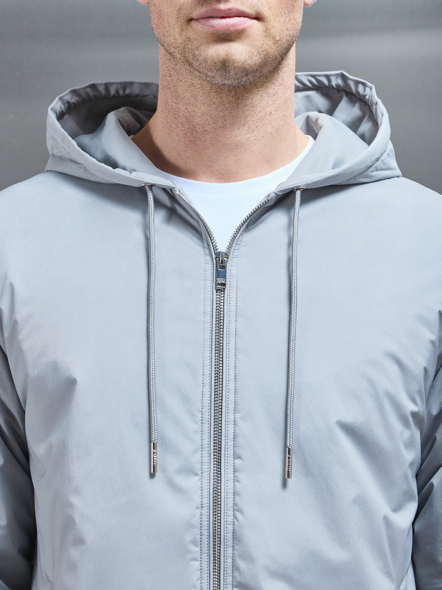 Shell Padded Windbreaker in Mid Grey