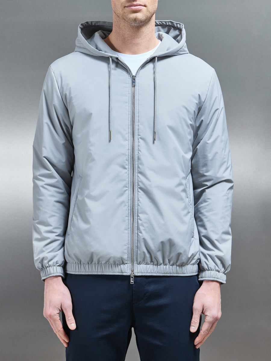 Shell Padded Windbreaker in Mid Grey