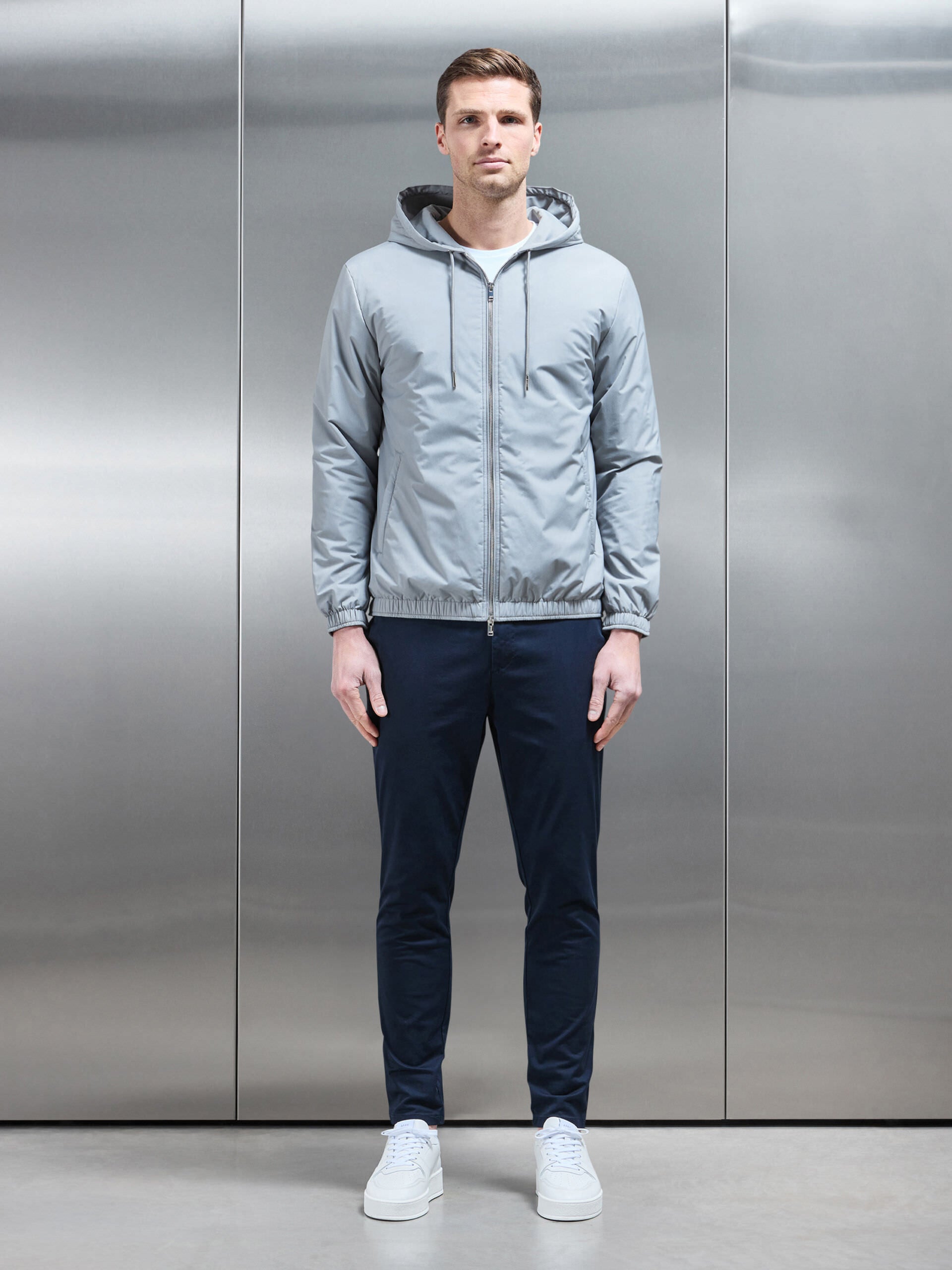 Shell Padded Windbreaker in Mid Grey