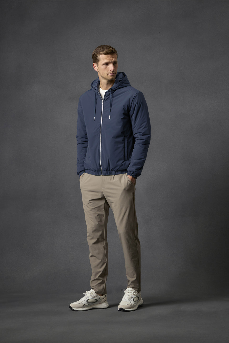 Shell Padded Windbreaker in Navy