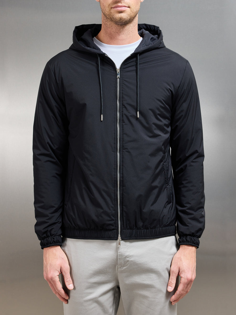Shell Windbreakert Shell Padded Windbreaker in Black | ARNE UK