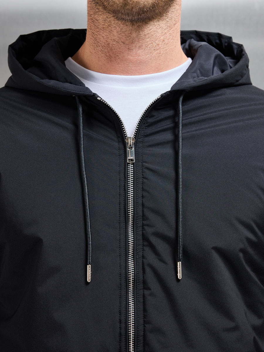 Shell Padded Windbreaker in Black