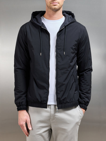 Shell Padded Windbreaker in Black