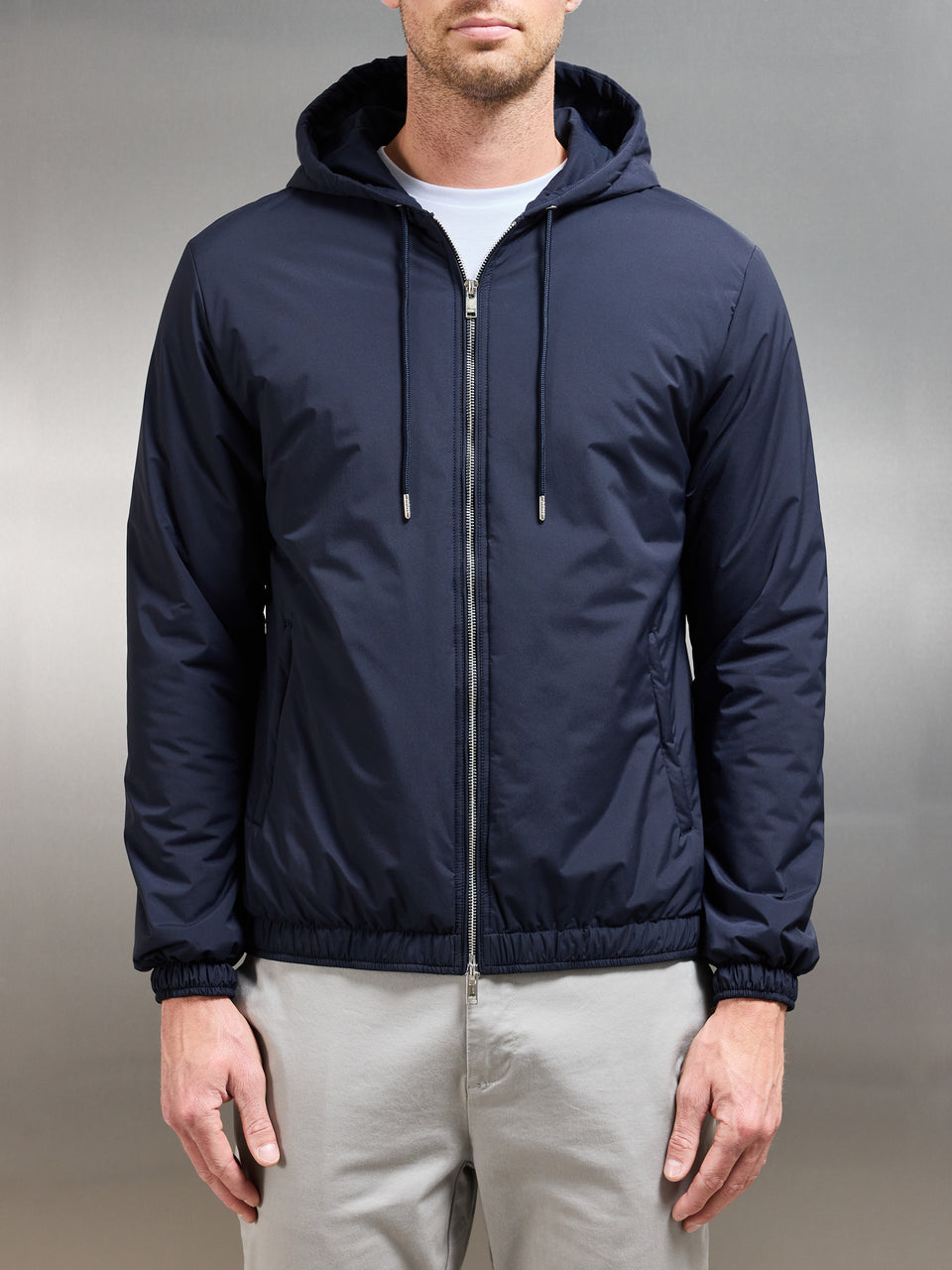 Shell Padded Windbreaker in Navy