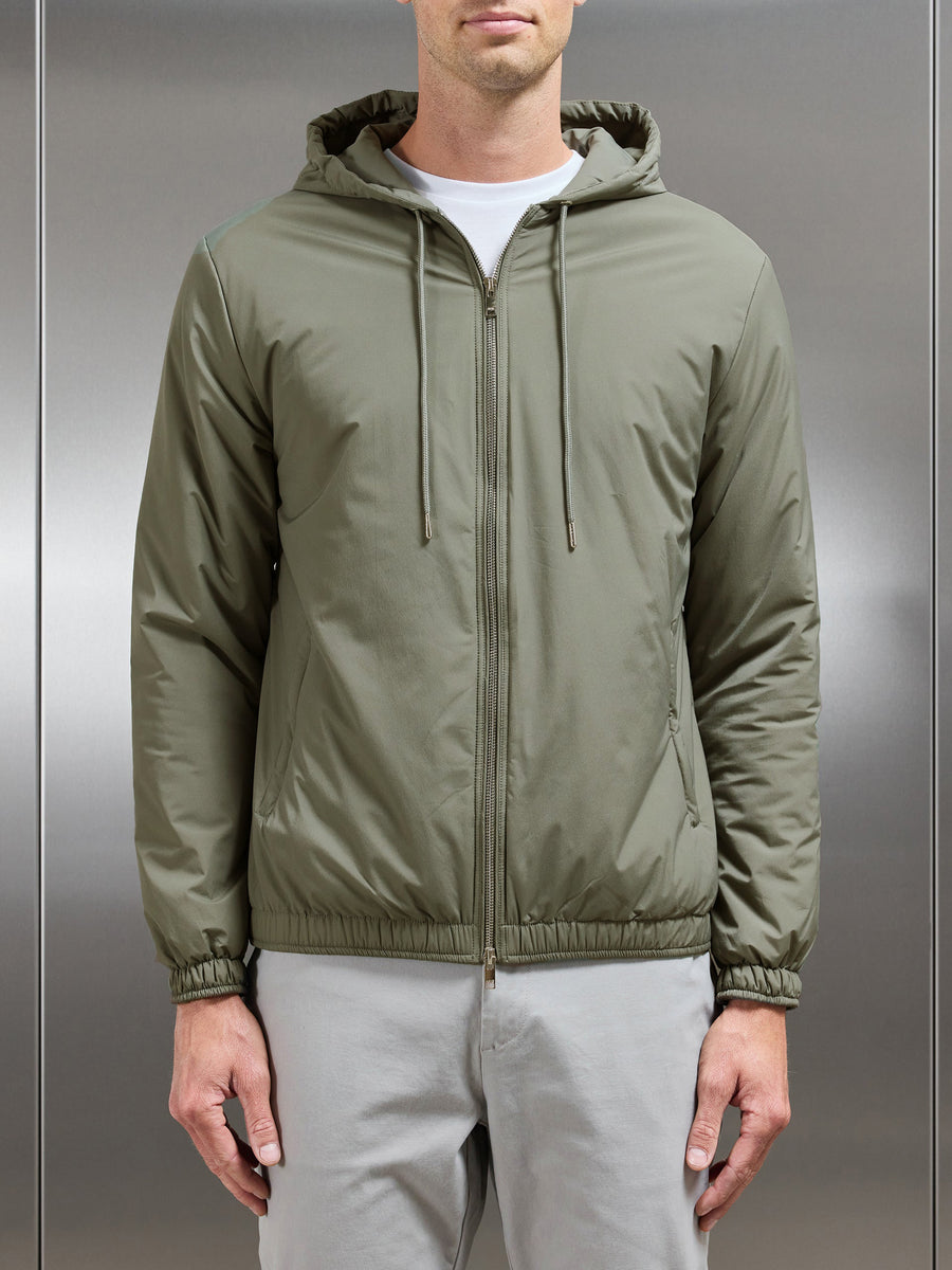 Shell Padded Windbreaker in Olive