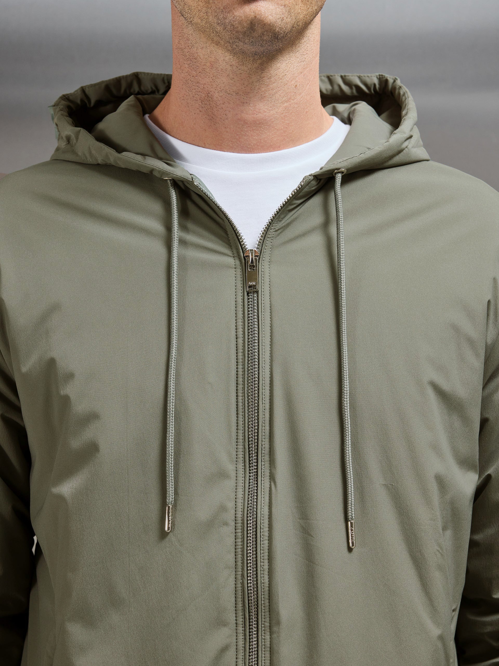 Shell Padded Windbreaker in Olive