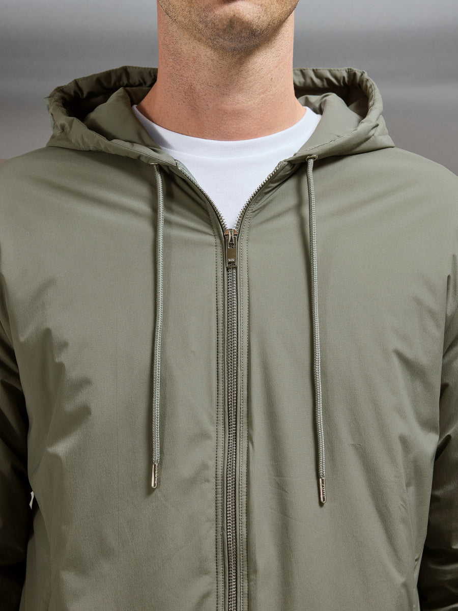 Shell Padded Windbreaker in Olive