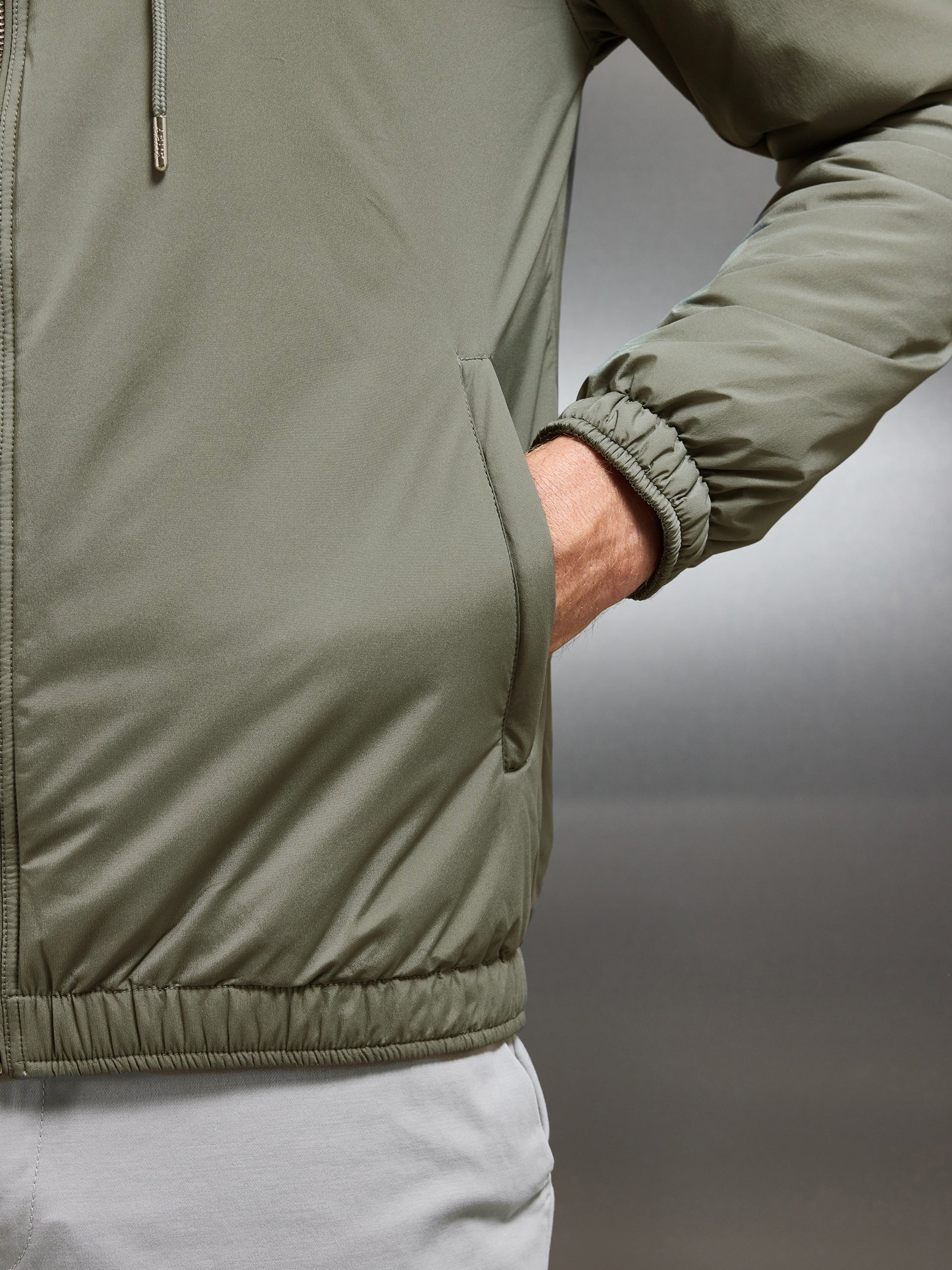 Shell Padded Windbreaker in Olive