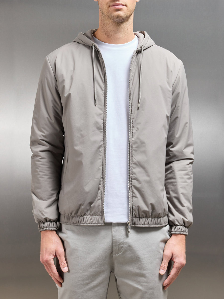 Shell Padded Windbreaker in Taupe