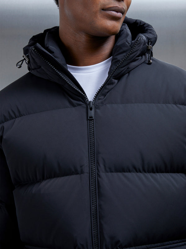 Short Down Parka in Black