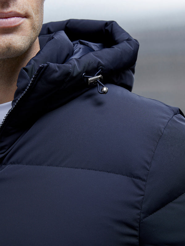 Short Down Parka in Navy