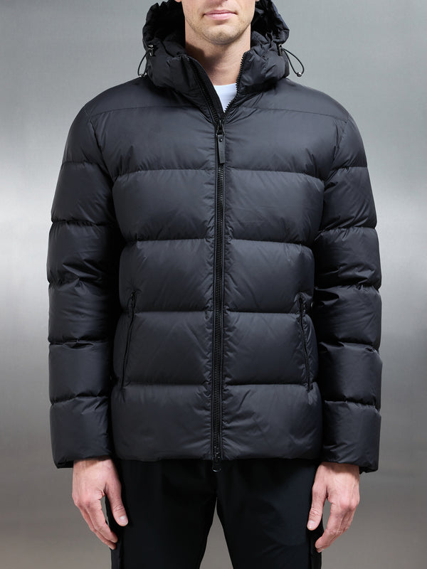 Short Down Jacket in Midnight Black