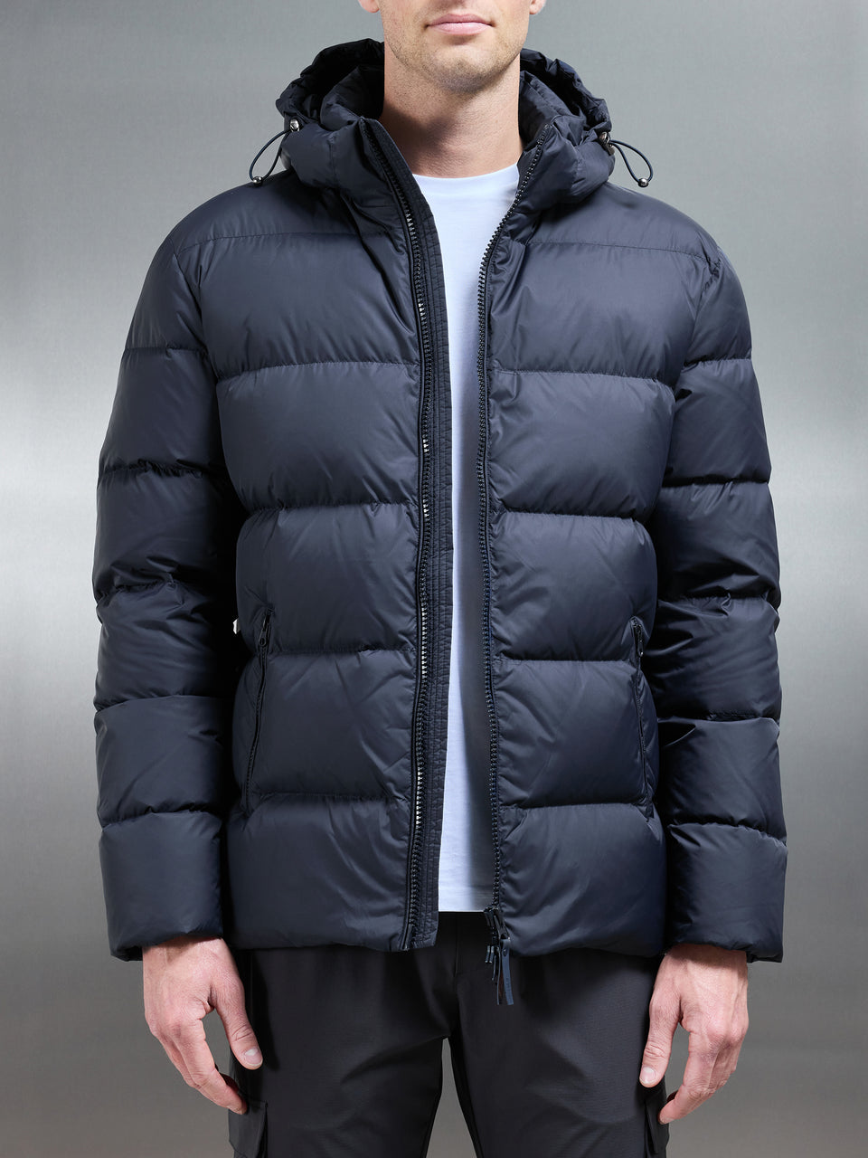 Short Down Jacket in Navy