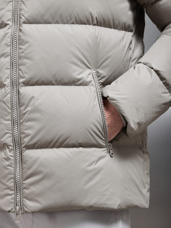 Short Down Jacket in Taupe