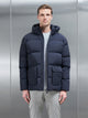Short Down Parka in Navy