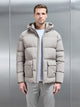 Short Down Parka in Taupe