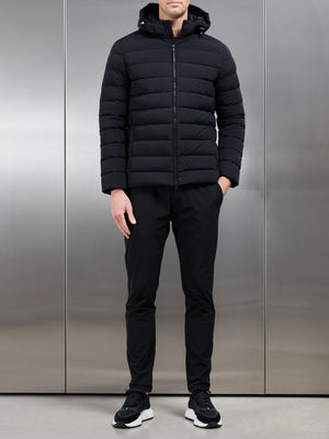 Short Technical Down Jacket in Black