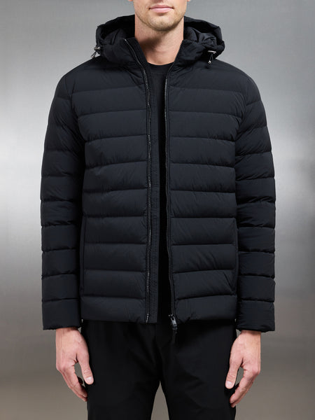 Short Technical Down Jacket in Black