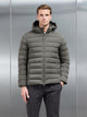 Short Technical Down Jacket in Olive