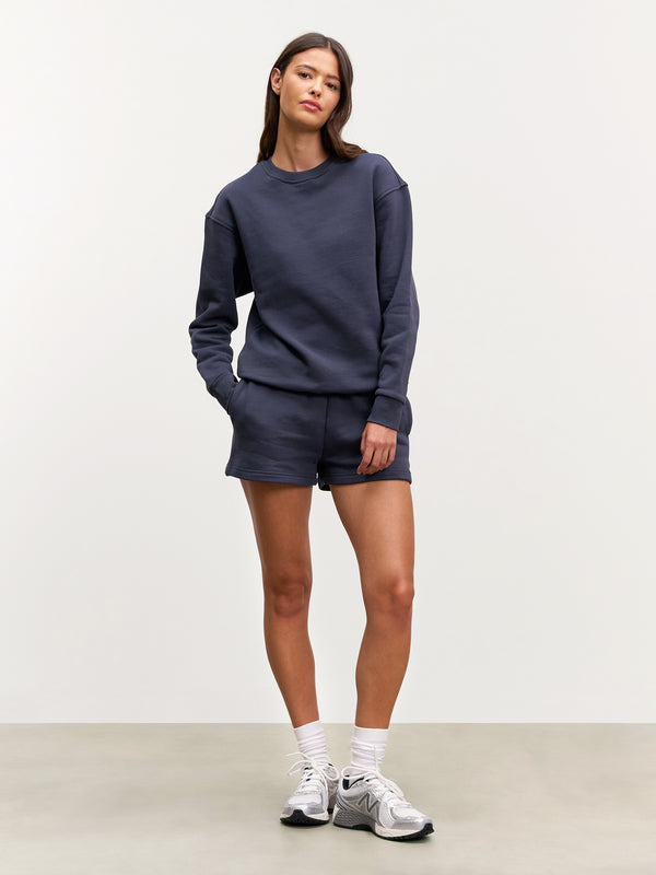 Womens Relaxed Jersey Short in Slate Blue