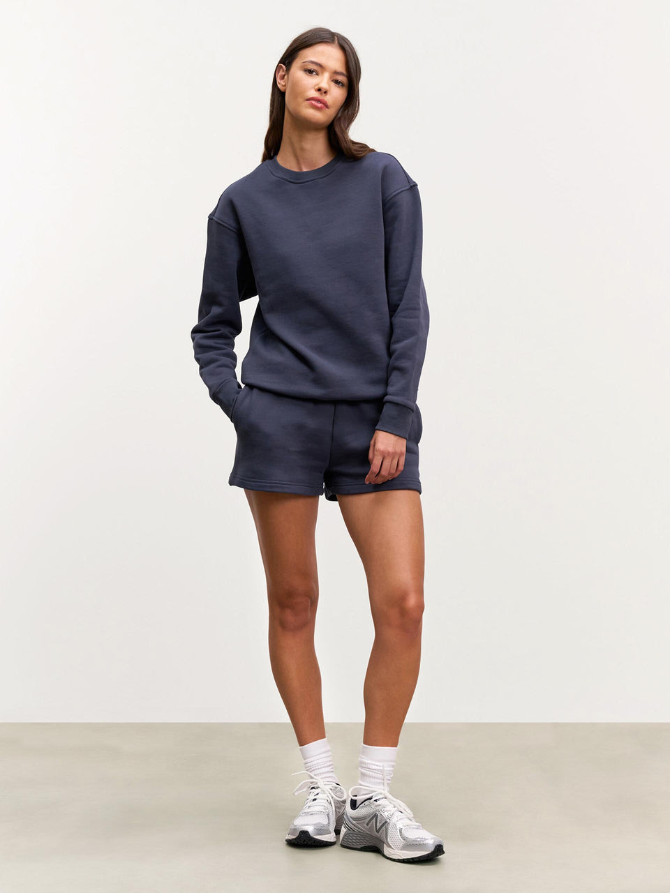 Womens Relaxed Jersey Short in Slate Blue