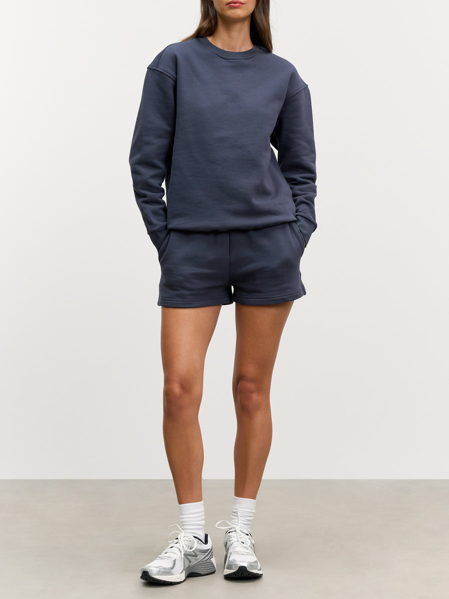 Womens Relaxed Jersey Short in Slate Blue