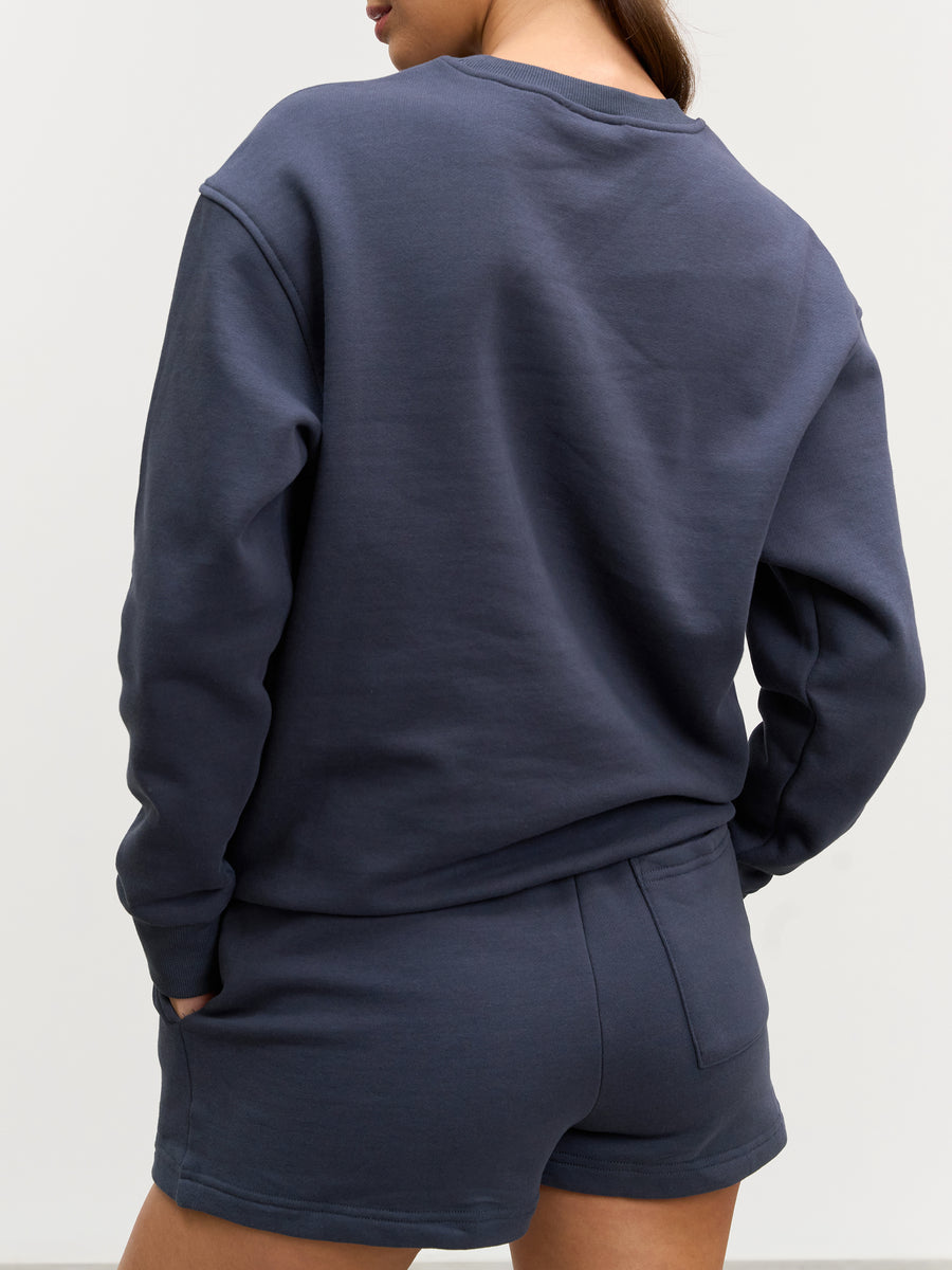 Womens Relaxed Jersey Sweatshirt in Slate Blue