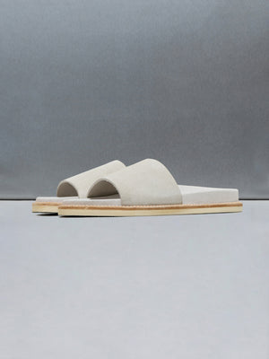Suede Slides in Stone
