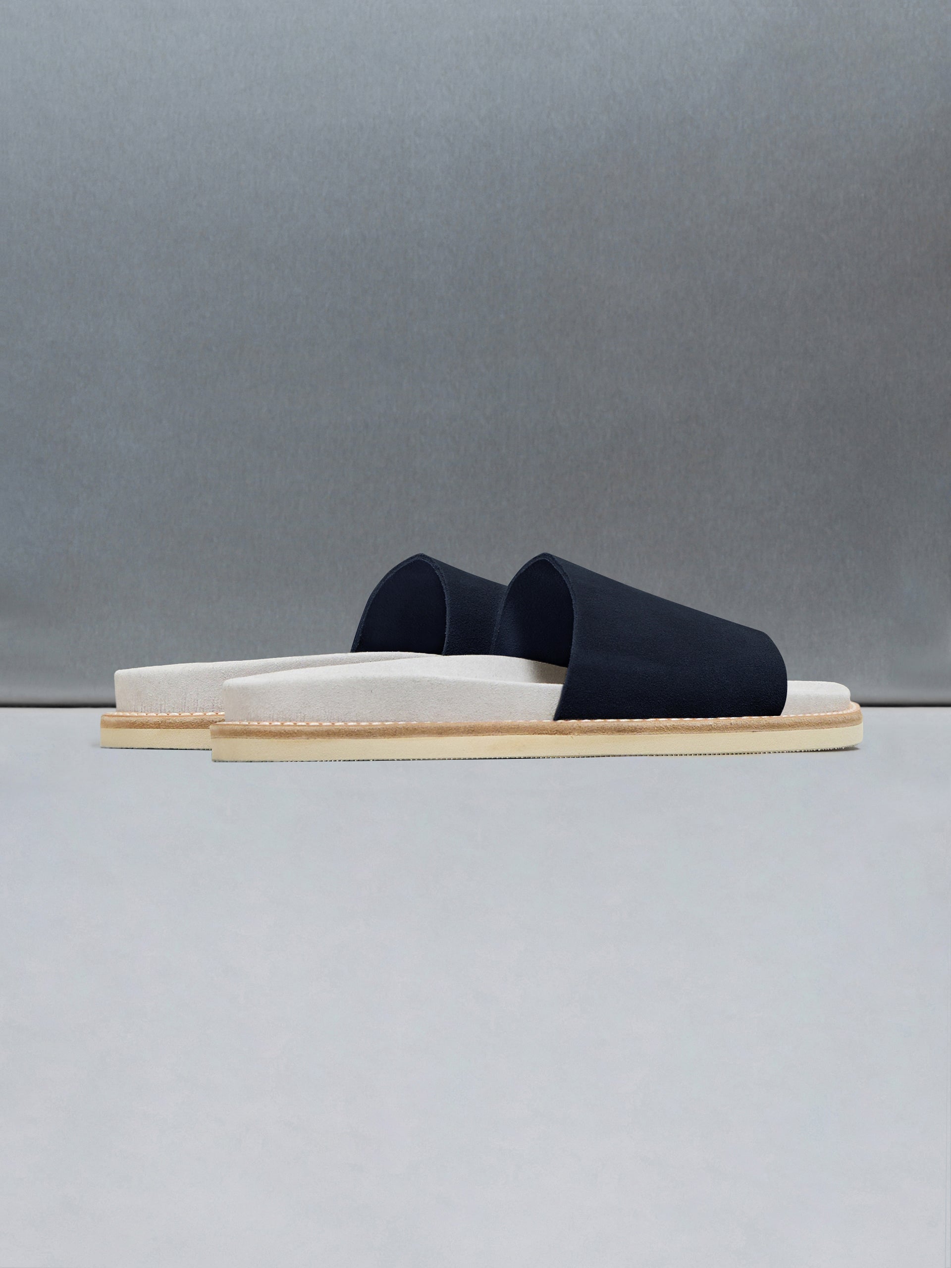Suede Slides in Navy