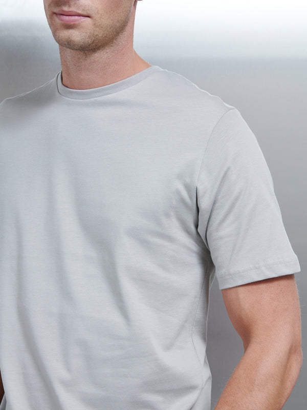 Slim Fit Cotton T-shirt in Stone