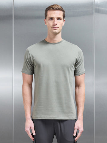 Slim Fit Cotton T-Shirt in Sage