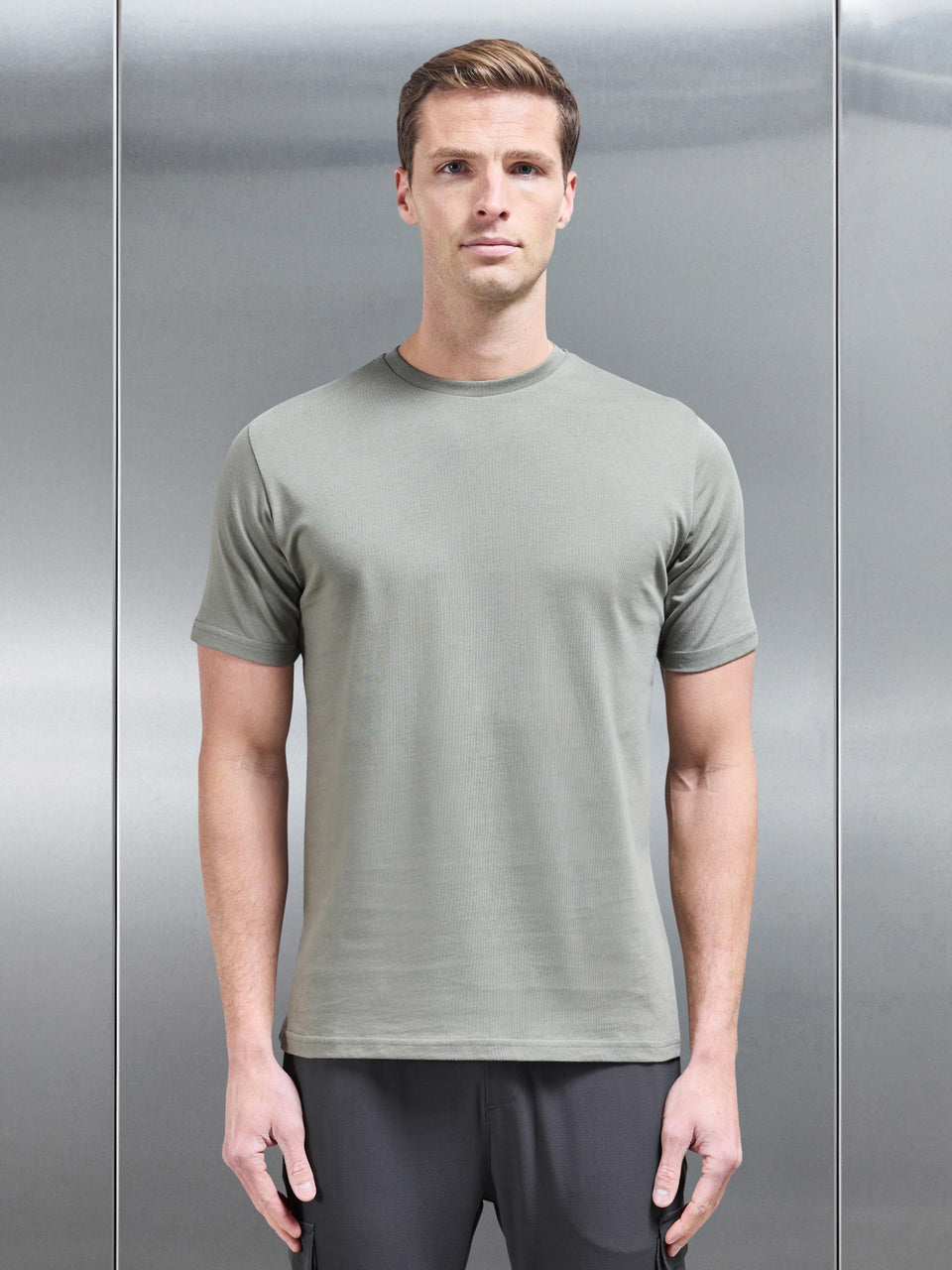 Slim Fit Cotton T-Shirt in Sage