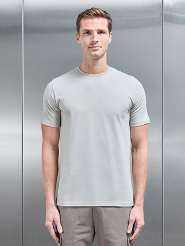 Slim Fit Cotton T-Shirt in Stone