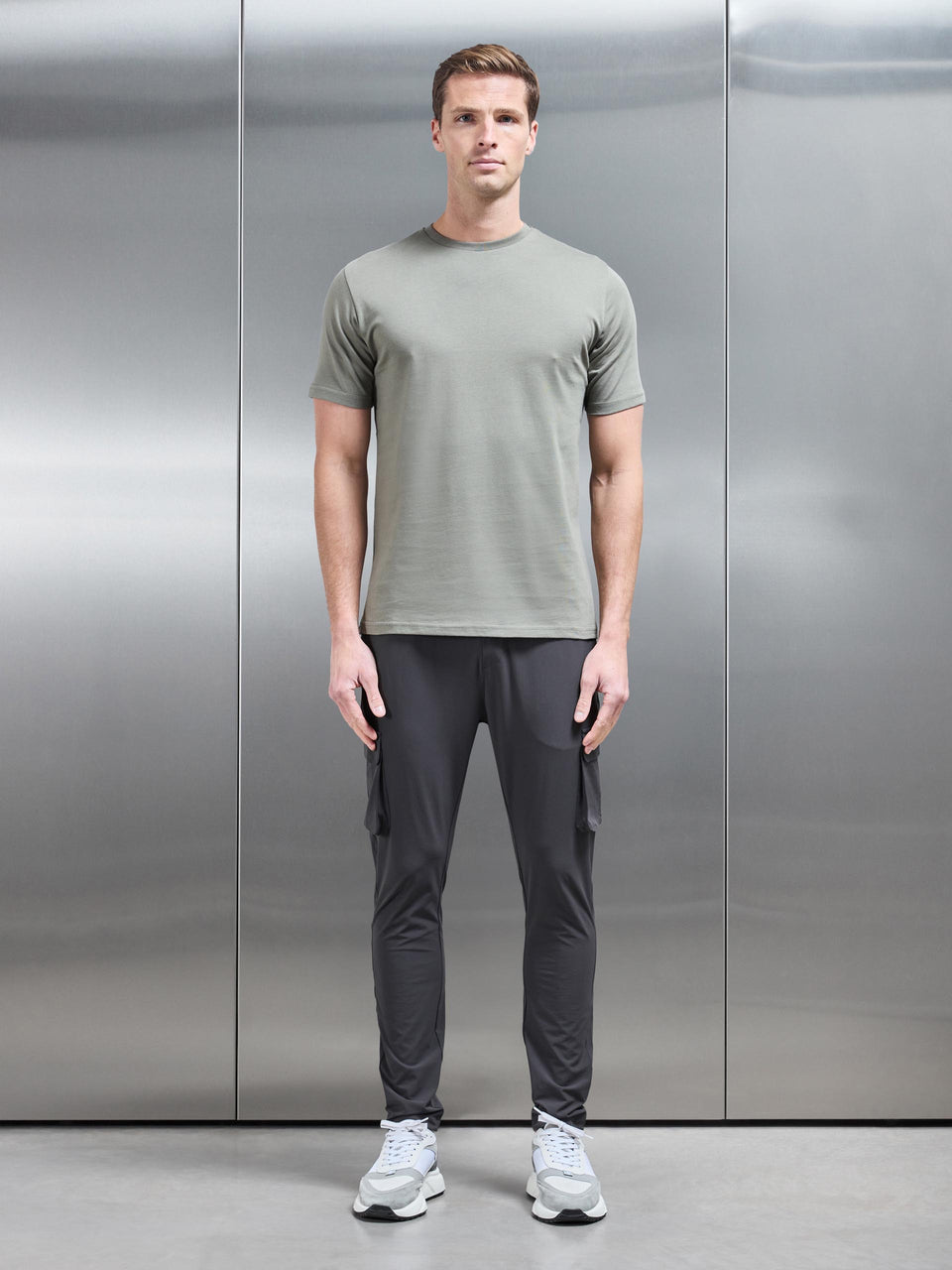 Slim Fit Cotton T-Shirt in Sage