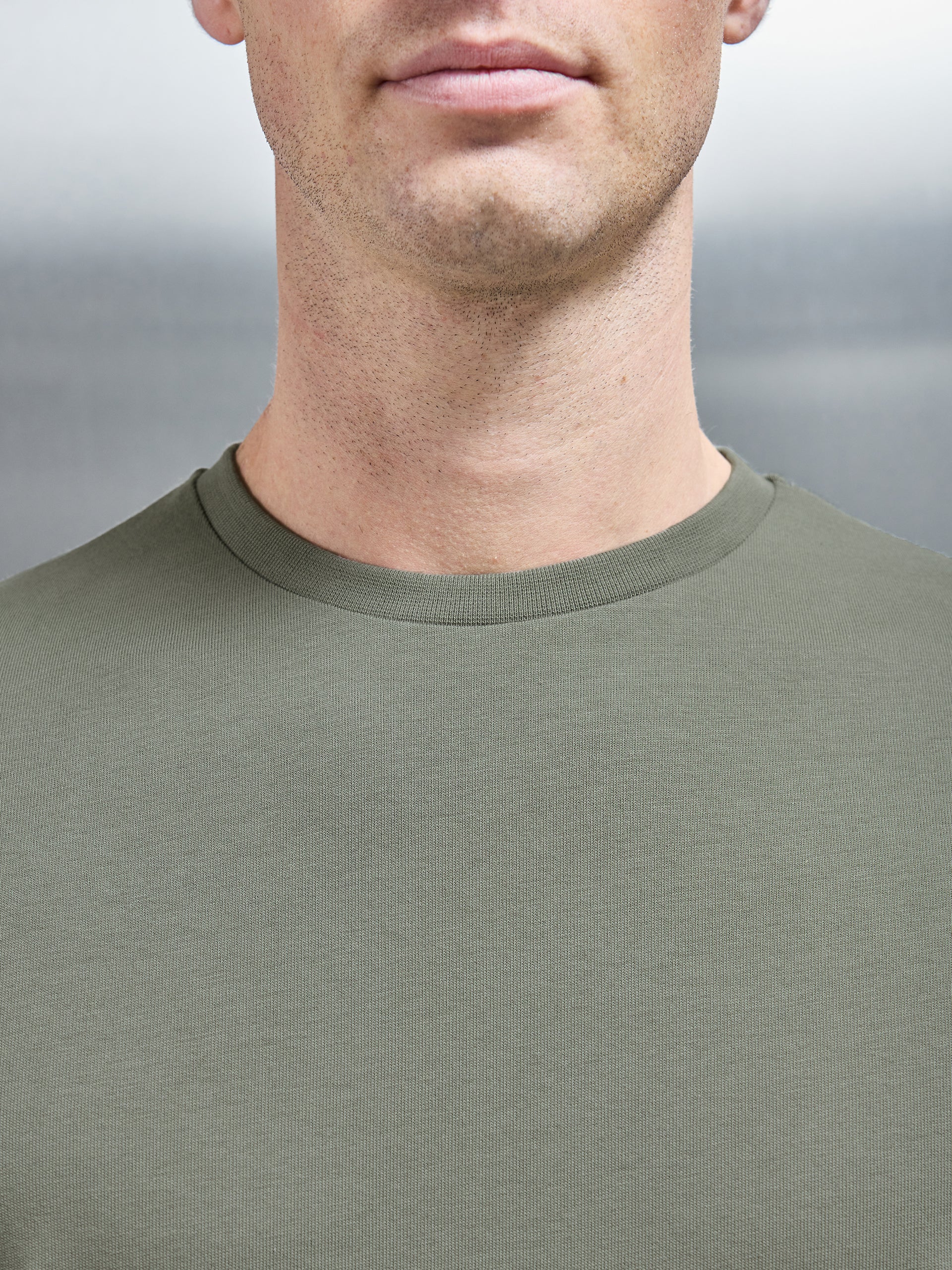 Slim Fit Cotton T-Shirt in Sage