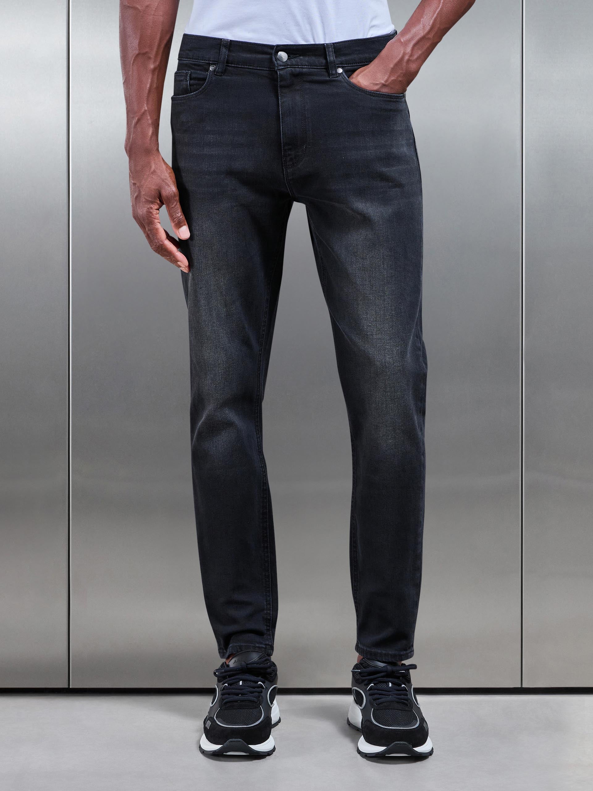 Slim Denim Jeans in Black Wash