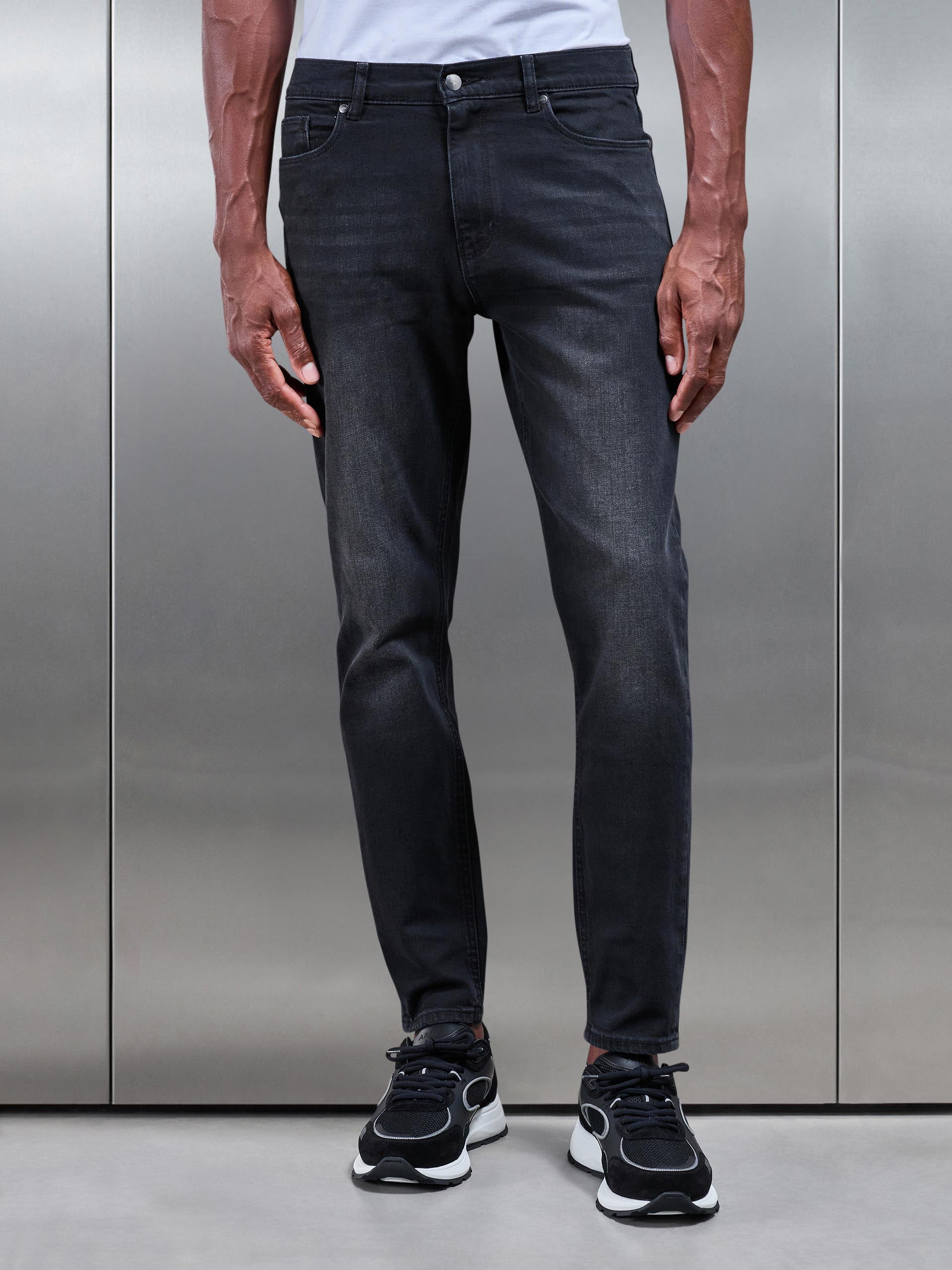 Slim Denim Jeans in Black Wash