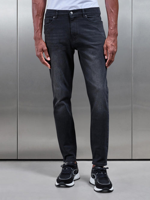 Slim Fit Denim Jeans in Black Wash