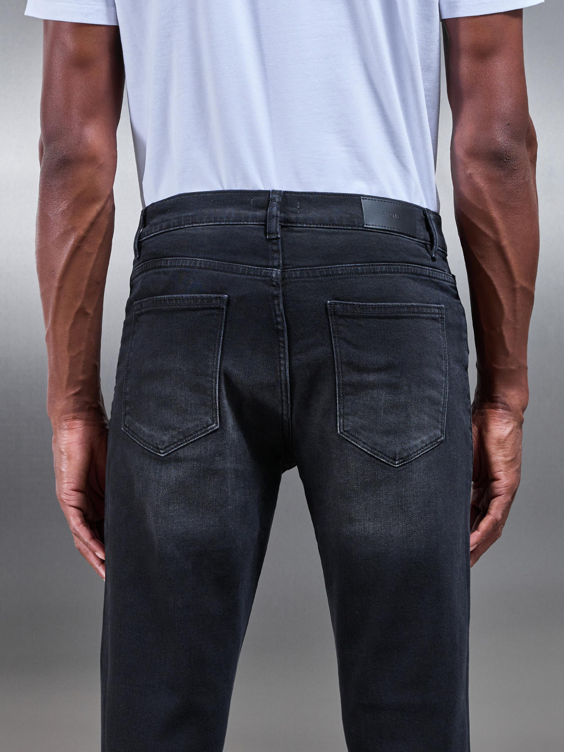 Slim Denim Jeans in Black Wash