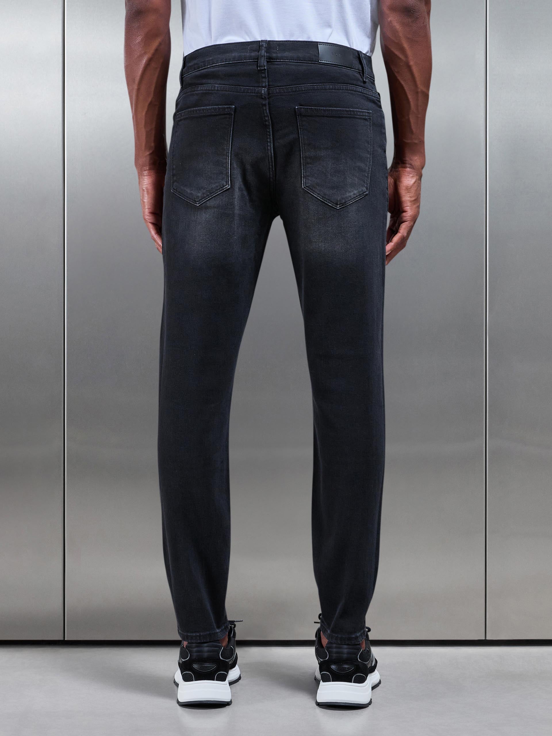 Slim Denim Jeans in Black Wash