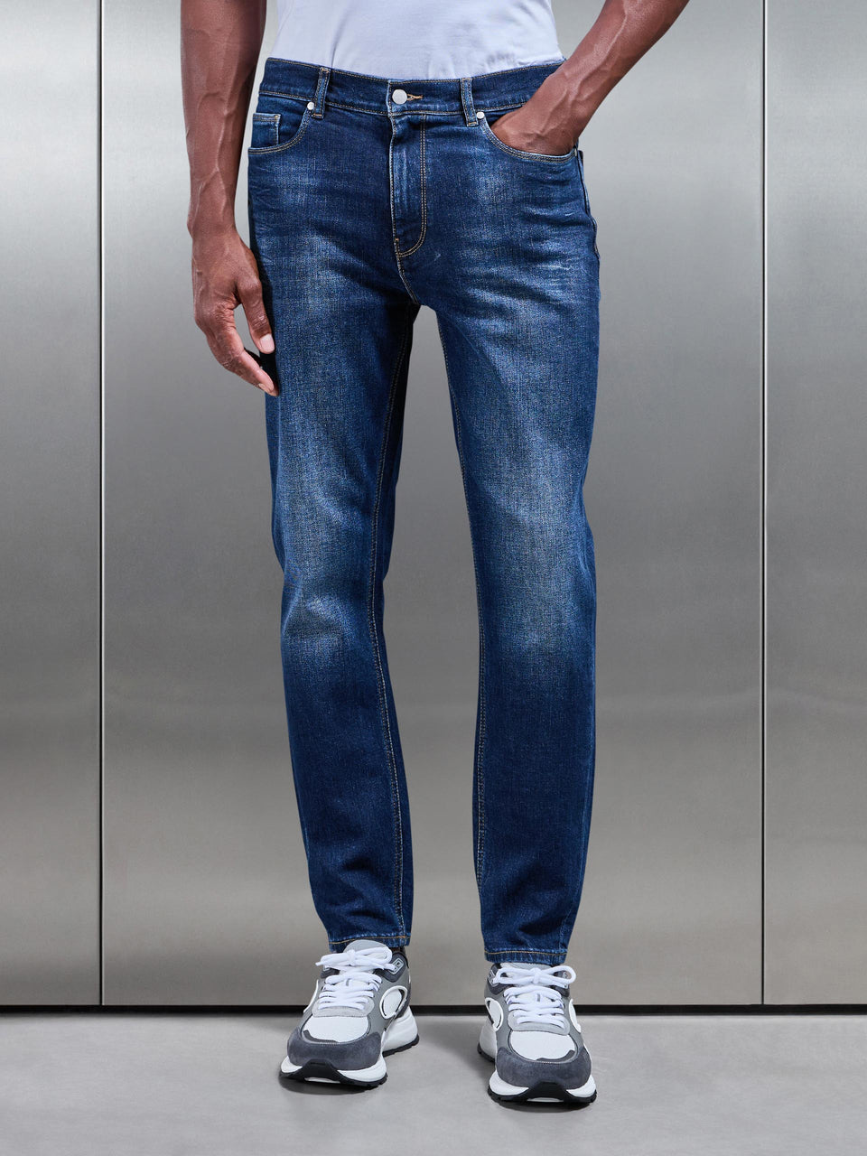 Slim Fit Denim Jeans in Dark Wash