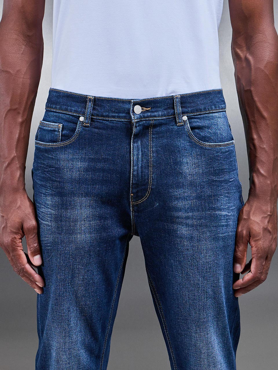 Slim Denim Jeans in Dark Blue