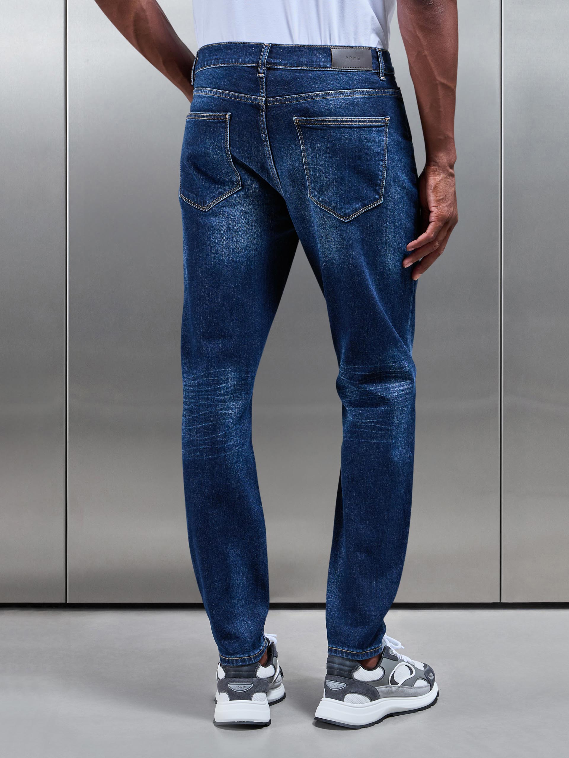 Slim Denim Jeans in Dark Blue